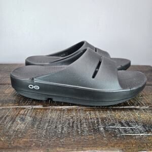 Oofos OOahh Womens Size 6 Recovery Slip-On Comfort Beach Sandals Slides Black